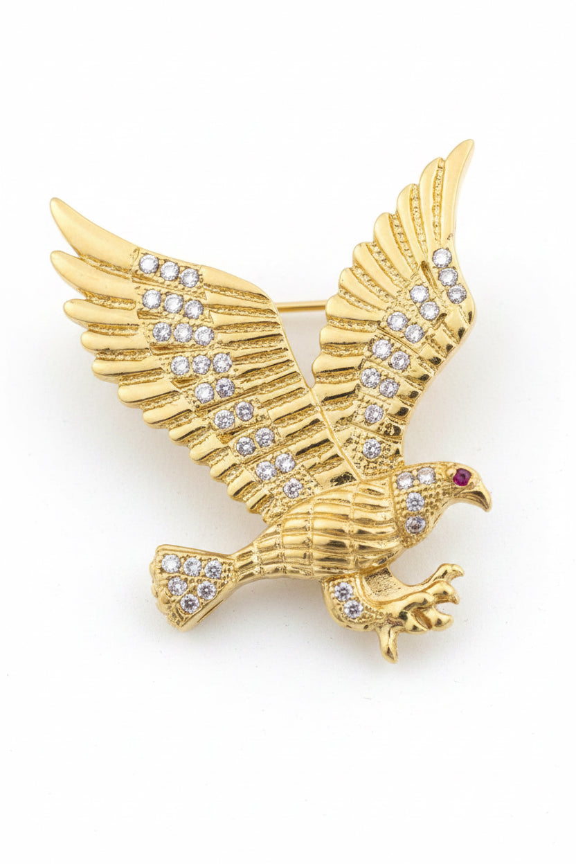 14k eagle stone pendant with stones
