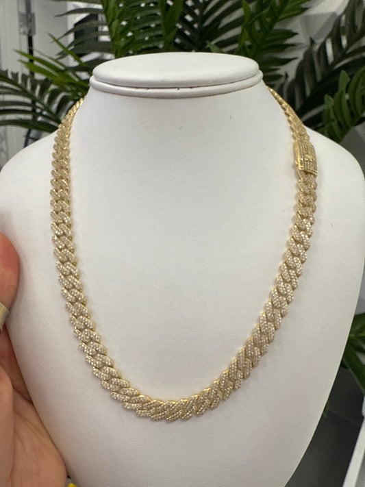 14k Monaco necklace choker with stones 18”long 5mm unisex