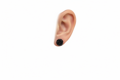10k black flower earrings