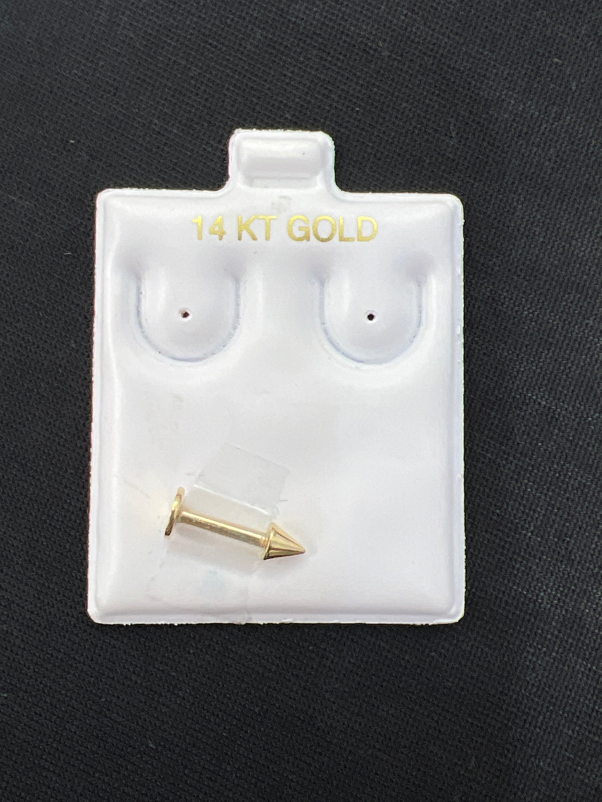14k spike lip ring