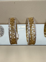 14k hoops small Huggies with design