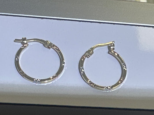 14k Baby and ladies 3 color hoop earring