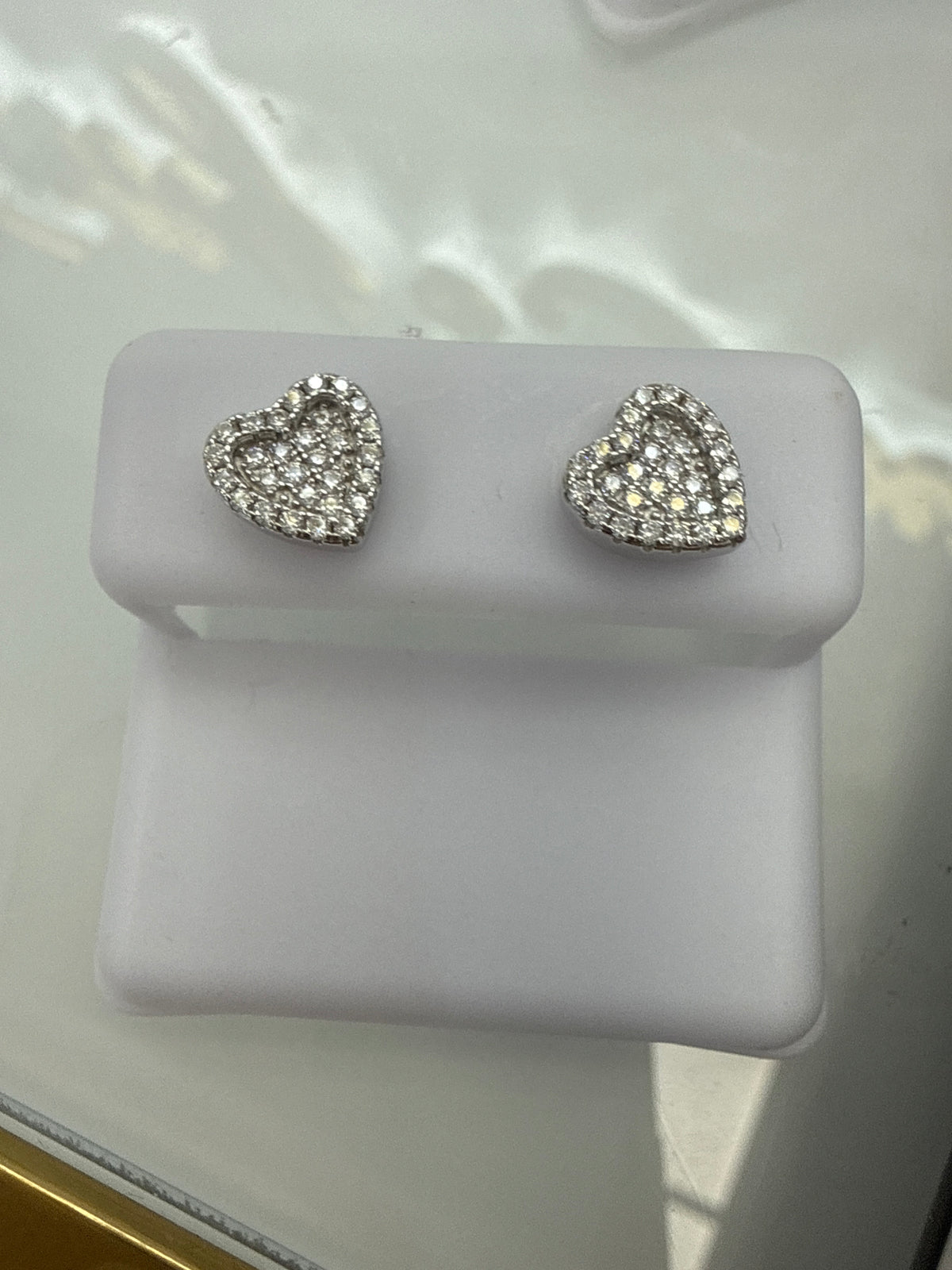Silver 925  earring moissanite screw back heart