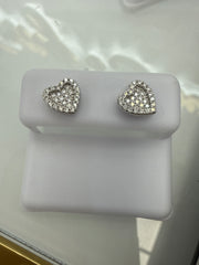 Silver 925  earring moissanite screw back heart