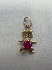 14k pendant little boy with stone