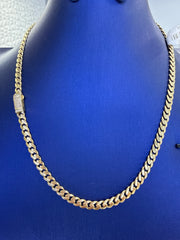 14k yellow gold monaco necklace choker 16” 5mm 9.85g