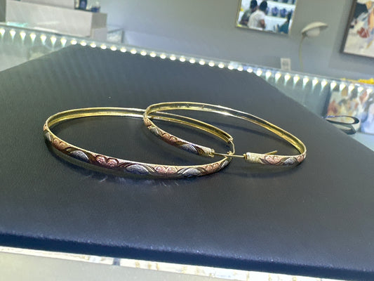14k Earring big hoop 3 color