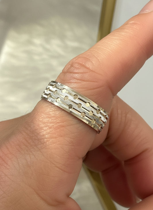 14k band aro diamond cut style size #10 6mm