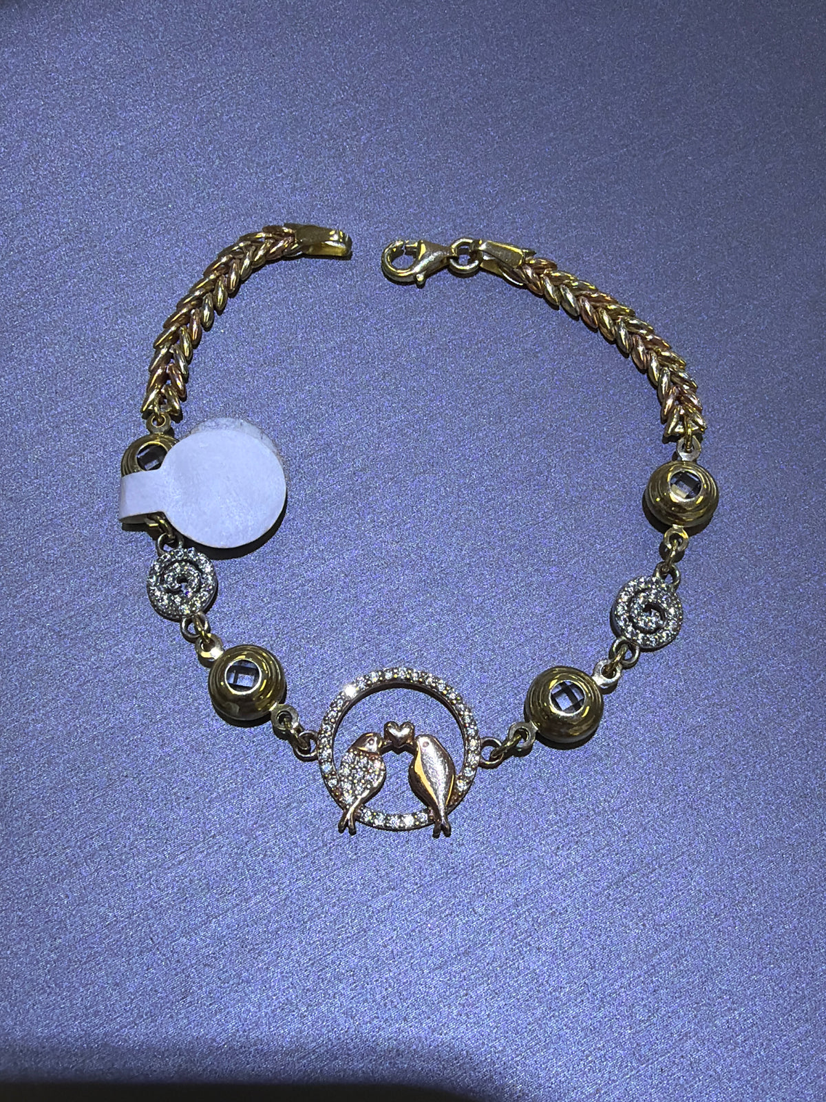 14k two lovebirds bracelet