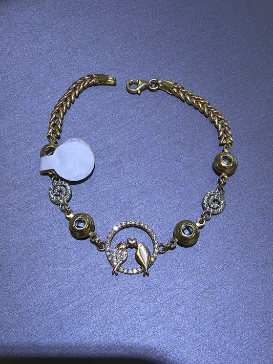 14k two lovebirds bracelet