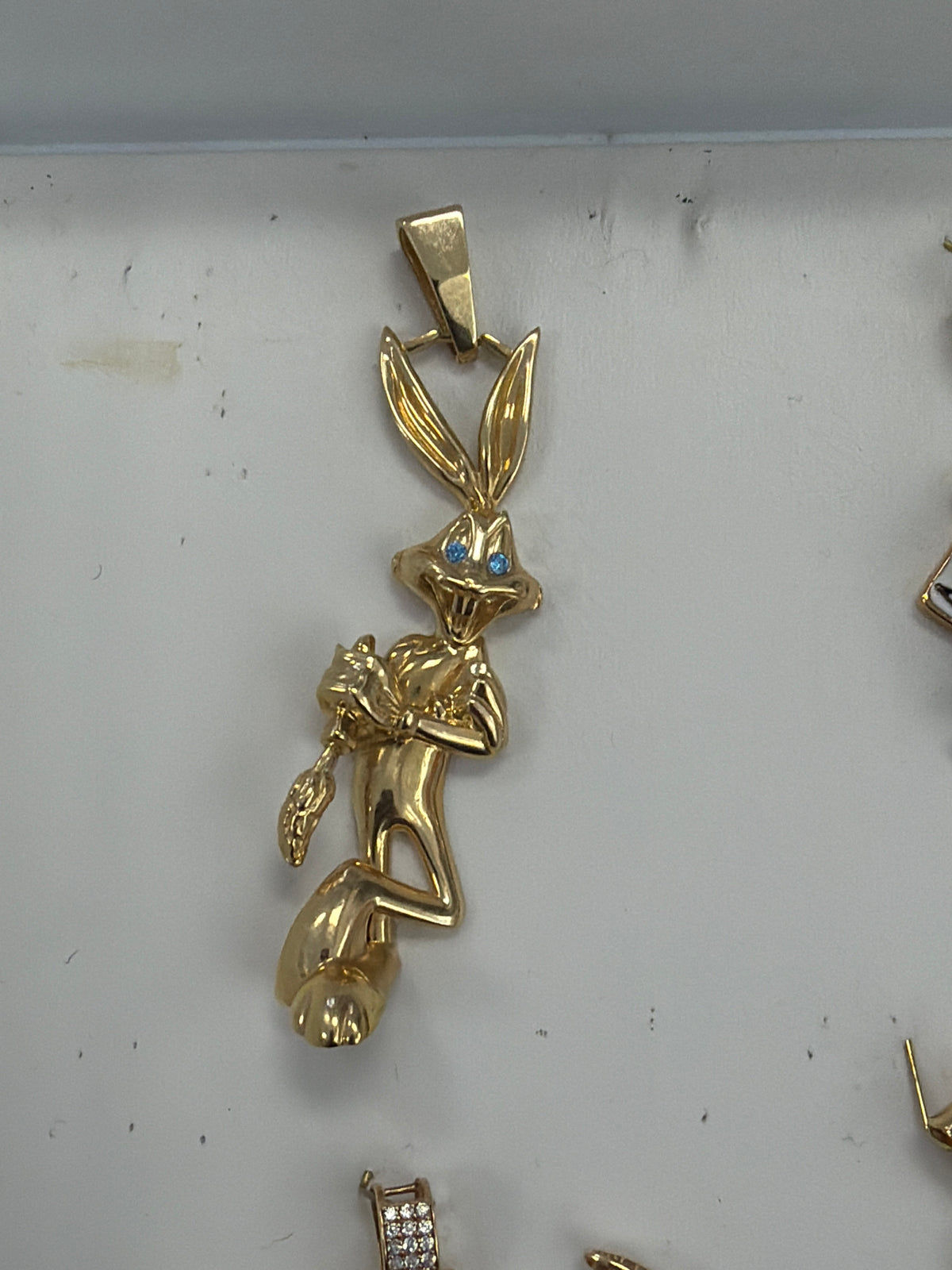 14k bunny pendant