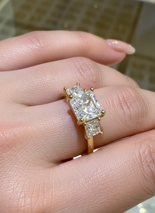 14k ring ladies engagement cz