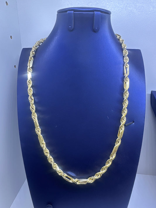 10k Milano Necklace 6.7mm necklace rope style 24”