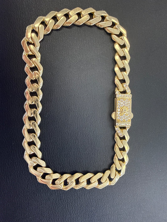 14k Monaco bracelet 8” 7mm