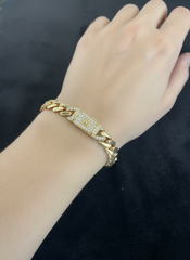 14k Monaco bracelet 8” 7mm