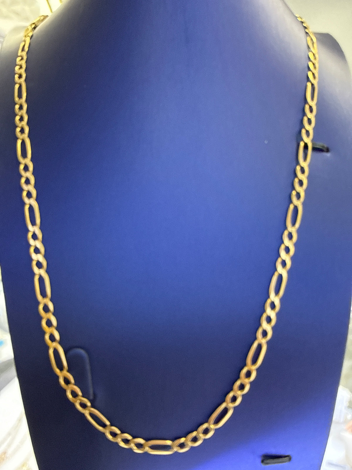 10k Necklace figaro  style two tones  28” 17.34g