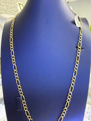 14k Necklace figaro  style two tones  24” 18.83g 5.45g