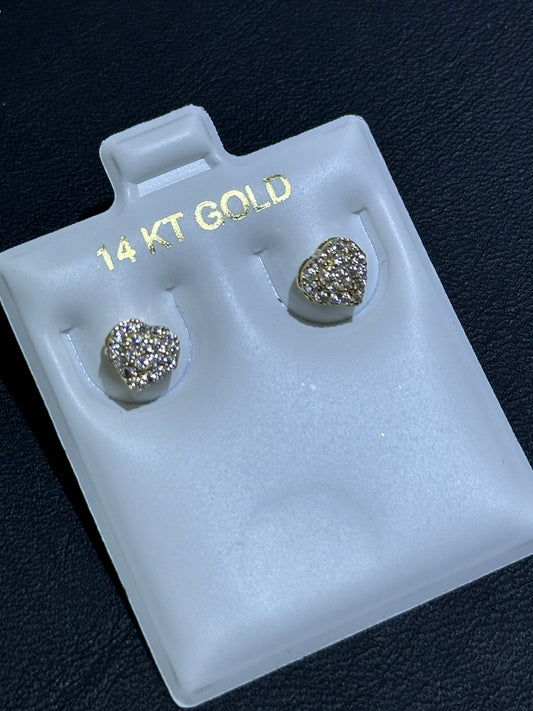 earring score back 14k heart