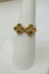 14k gold double clover ring
