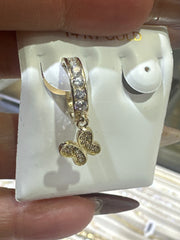 14k Small hoop huggie earrings
