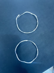 14k Earring big hoop white gold star shape