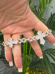 10k gold diamond bracelet cross