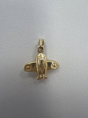 14k plane pendant