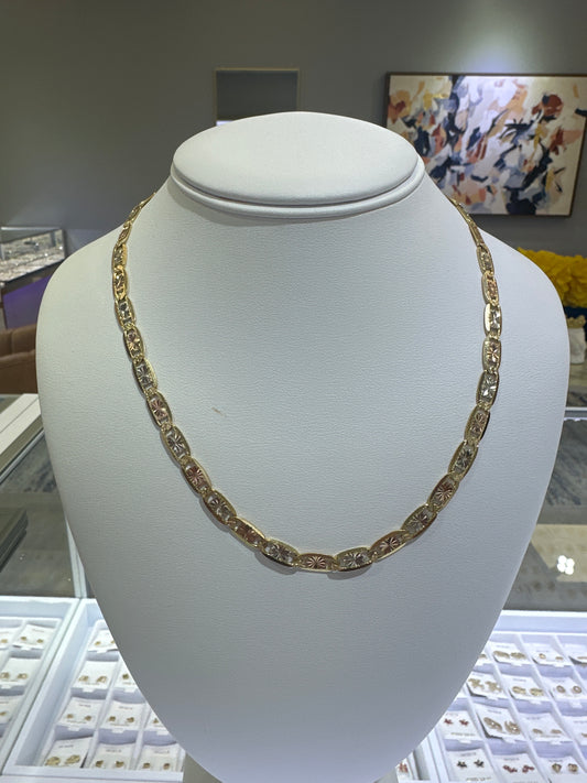 14k necklace tri-colored valentino 18”