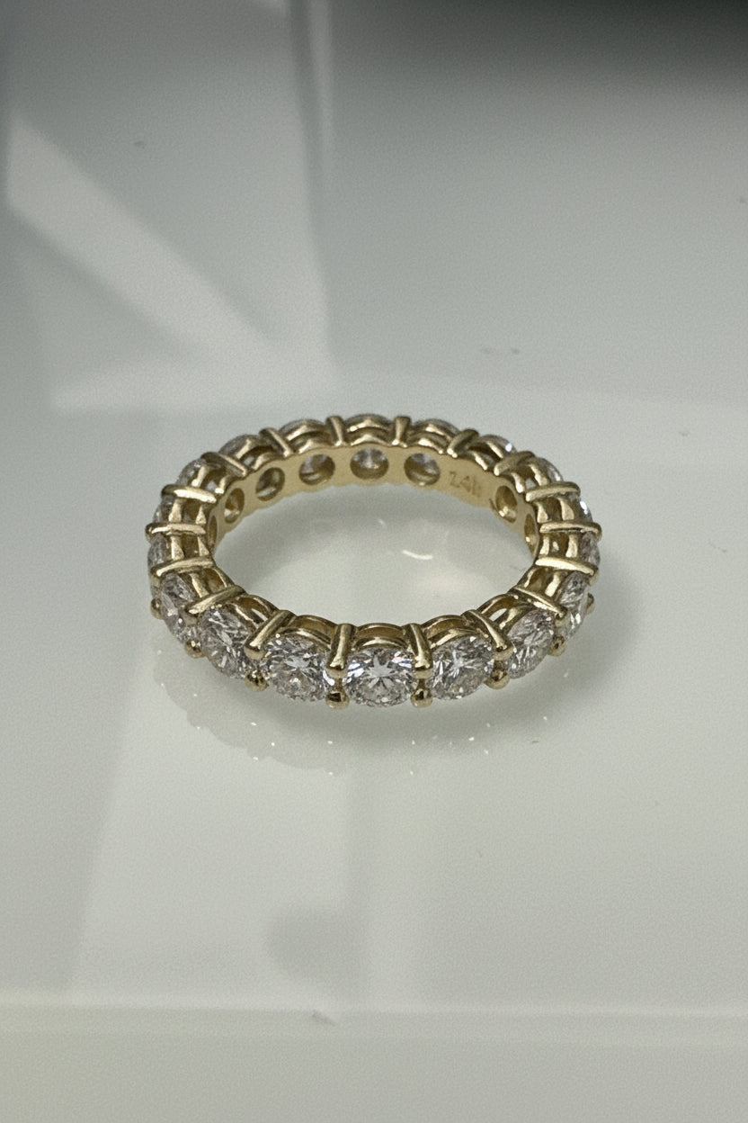 14k diamond wedding band  2.78 ct infinity band size #4