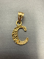 14k letter C pendant with