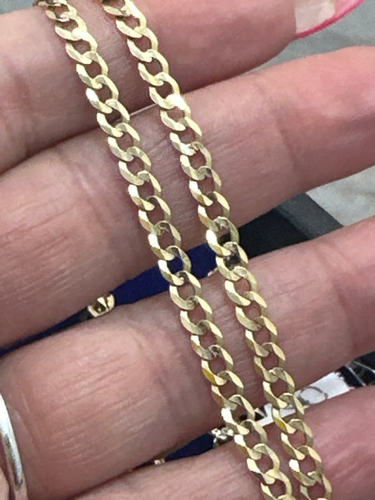 14k Necklace cuban style two tones  24”