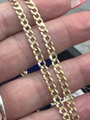 14k Necklace cuban style two tones  24”