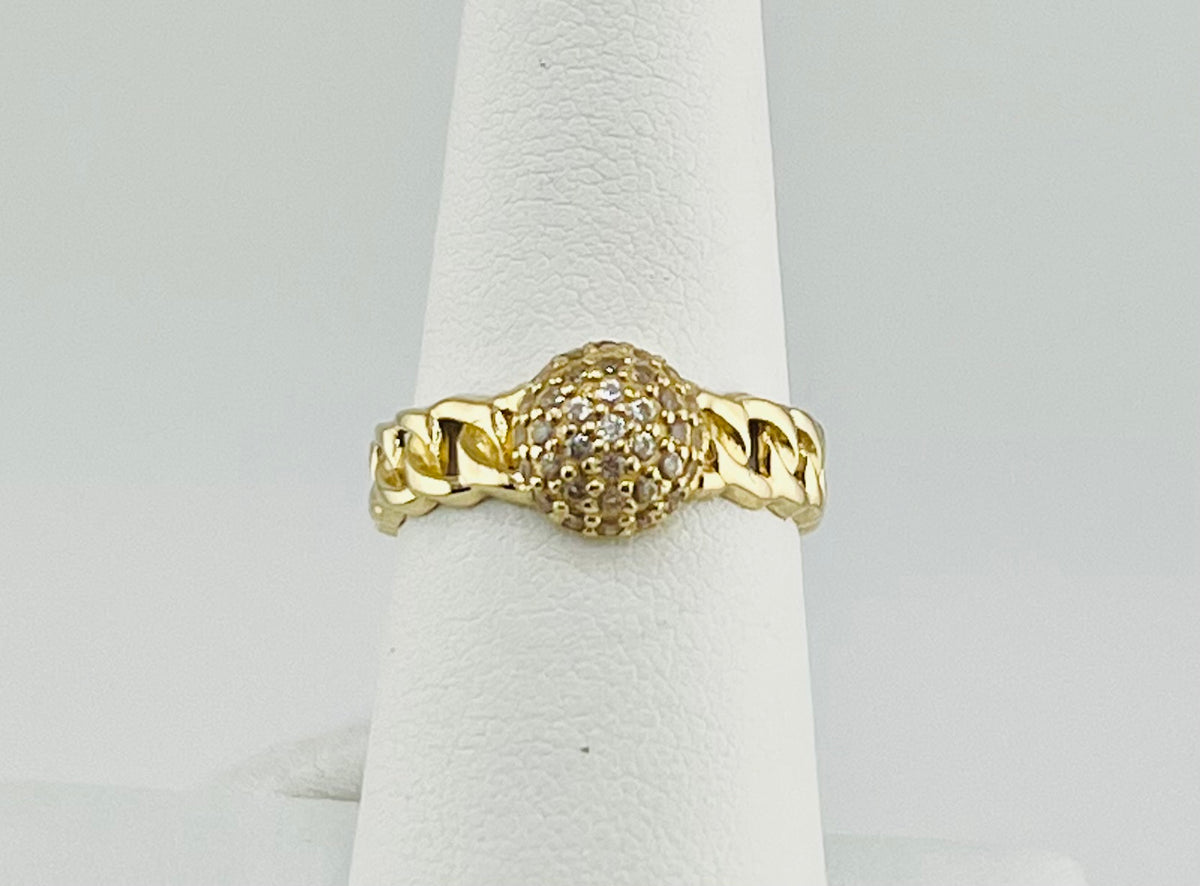 14k chain ring with stones