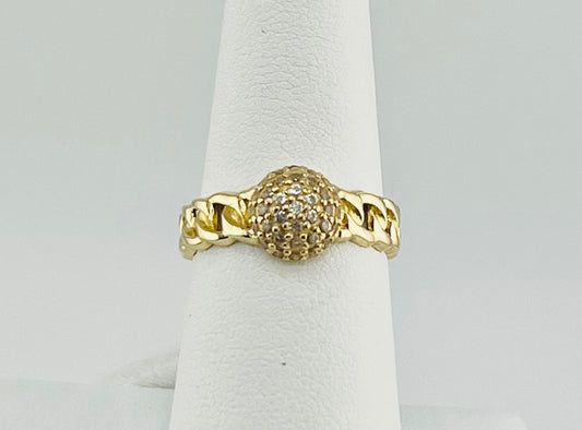 14k chain ring with stones