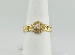 14k chain ring with stones