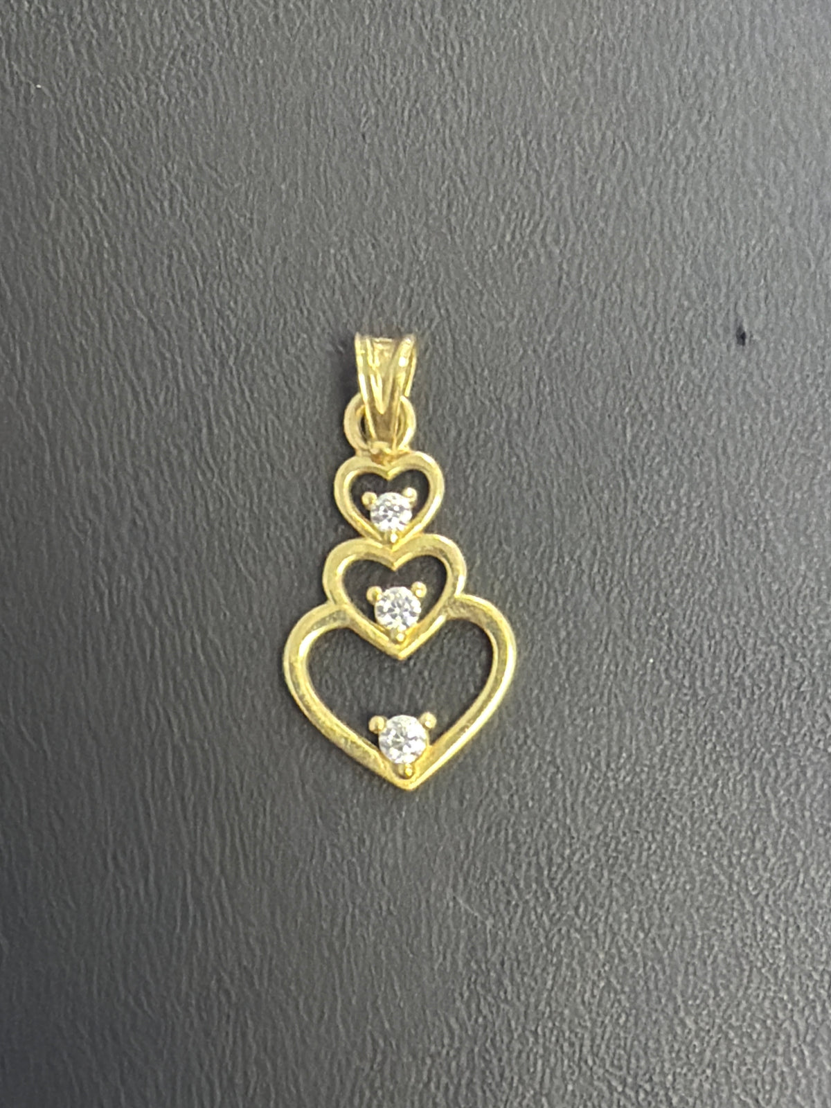 14k stacked stone hearts