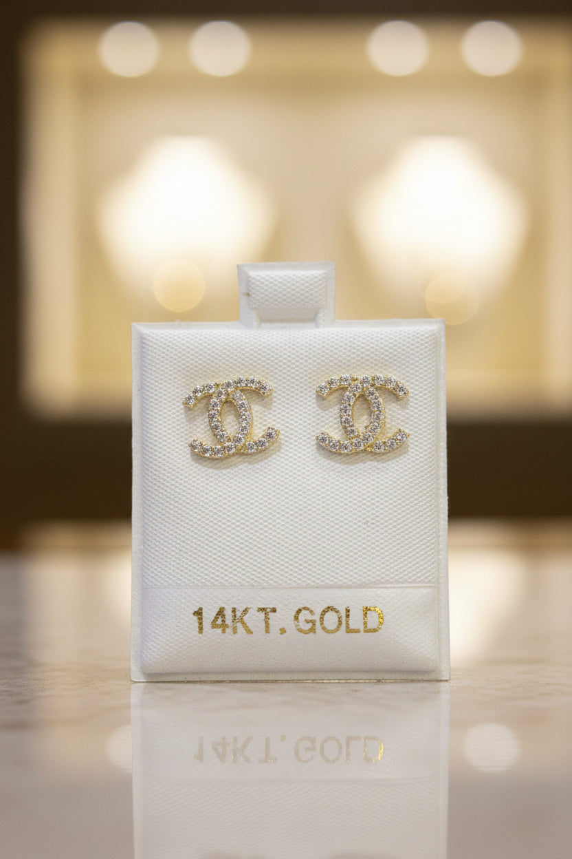 14k  CC  earring push back