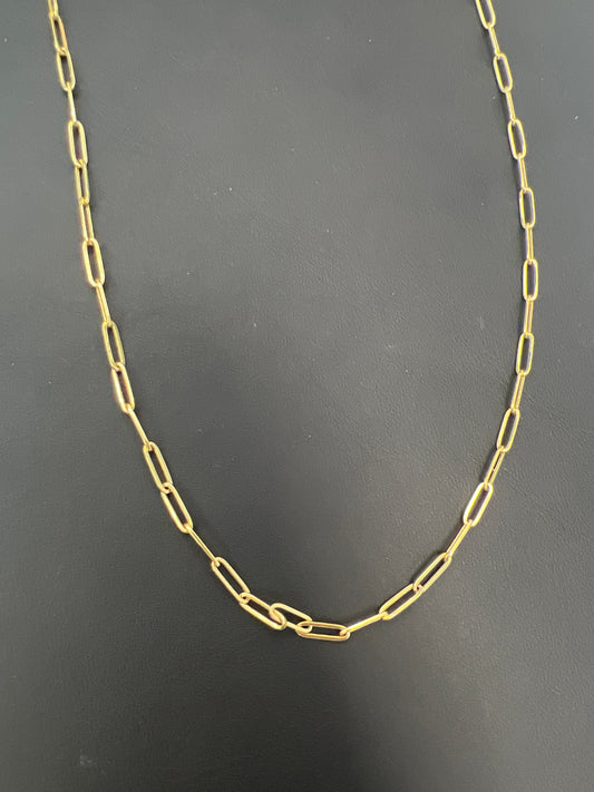 14k Necklace paperclip style