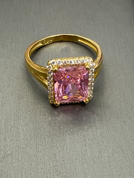 14k white & pink stones