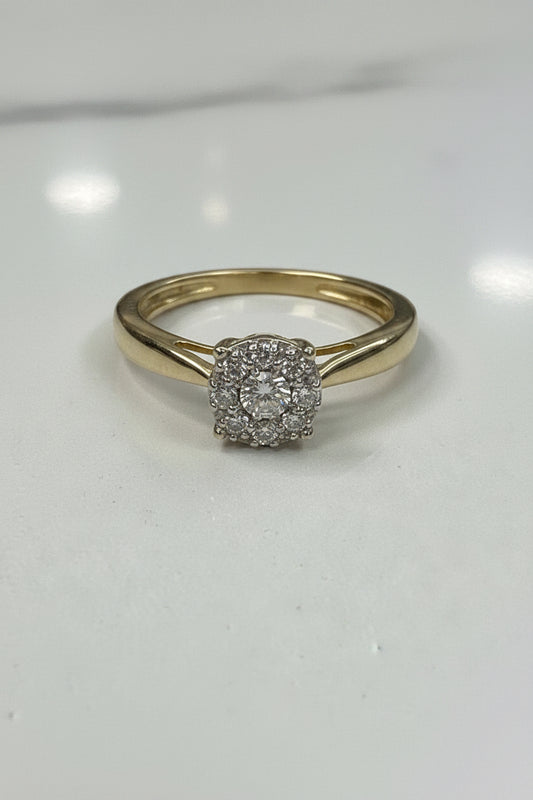 10k ring 0.25ct diamond ladies gold engagement