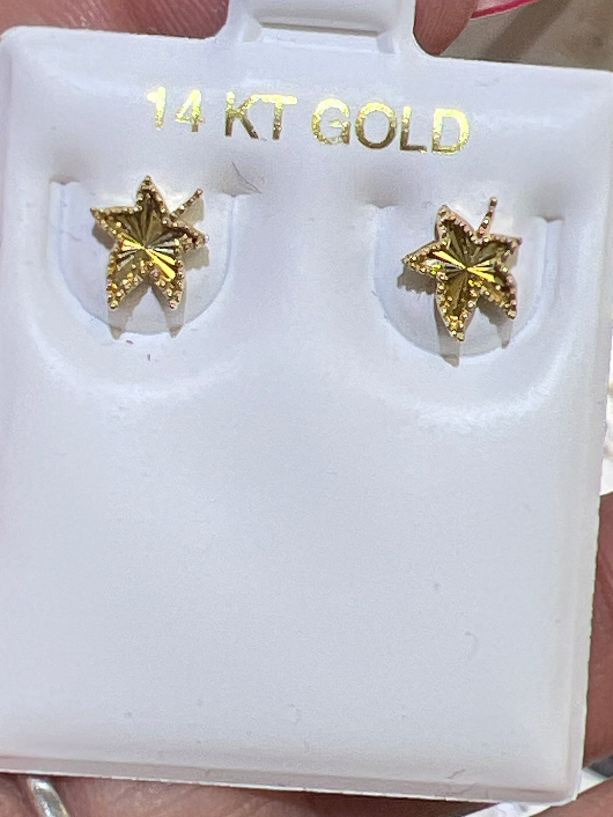 14k men and ladies maple leaf earring