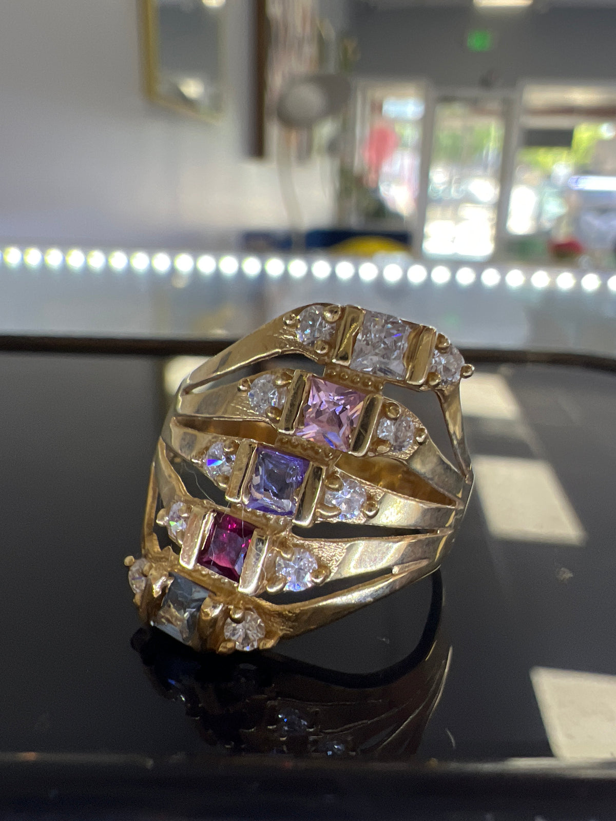 14k ring gold w/ different color stones