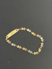 10k bear tricolor bracelet with plate