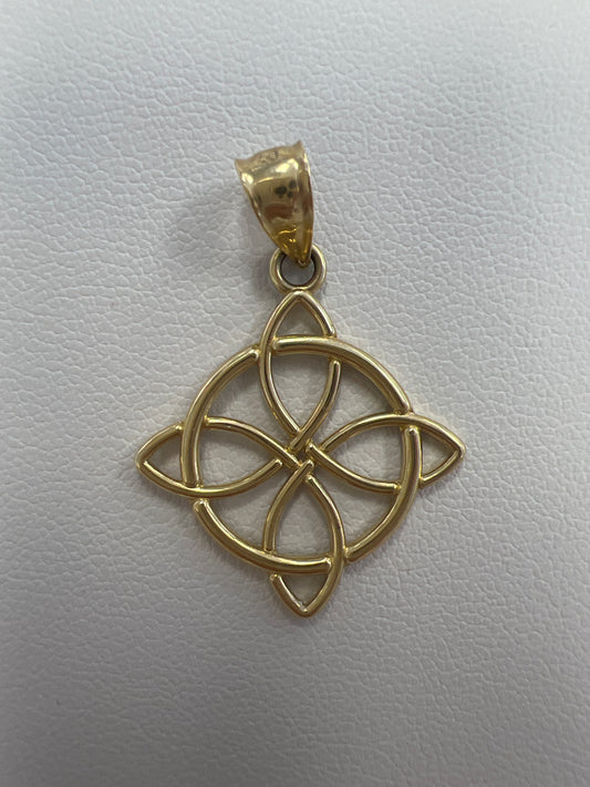 14k circle pendant