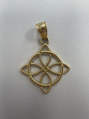 14k circle pendant