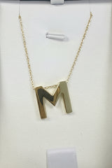 14k letter M necklace 2.58g