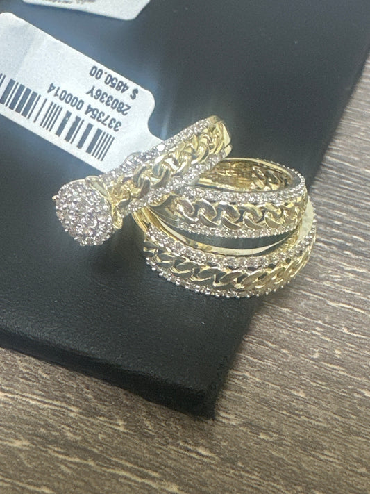 10k trio set wedding engagement 1.00ct natural diamond