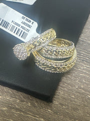 10k trio set wedding engagement 1.00ct natural diamond