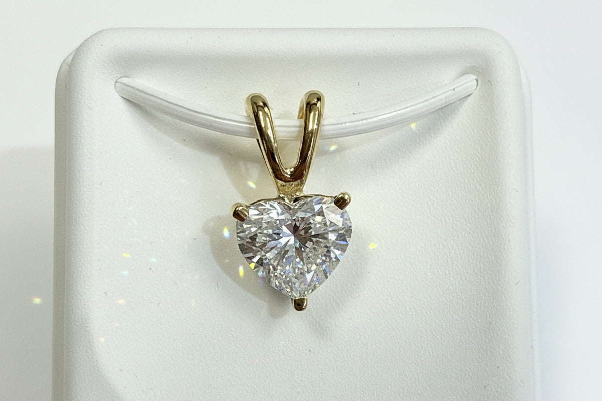 14k medalla pendant heart diamond stone 1.50CT