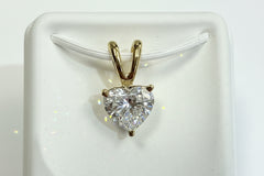 14k medalla pendant heart diamond stone 1.50CT